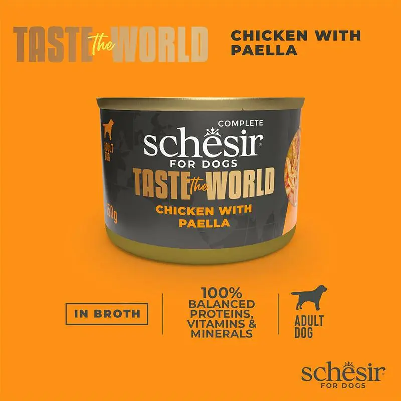 Schesir Taste The World Dog Wholefood - Chicken With Paella150g (Min Order- 8 Cans) (4).webp