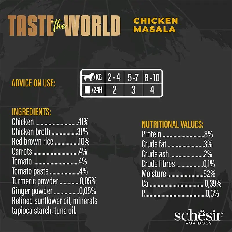 Schesir Taste The World Dog Wholefood - Chicken Masala 150g (Min Order-  8 Cans) (2).webp