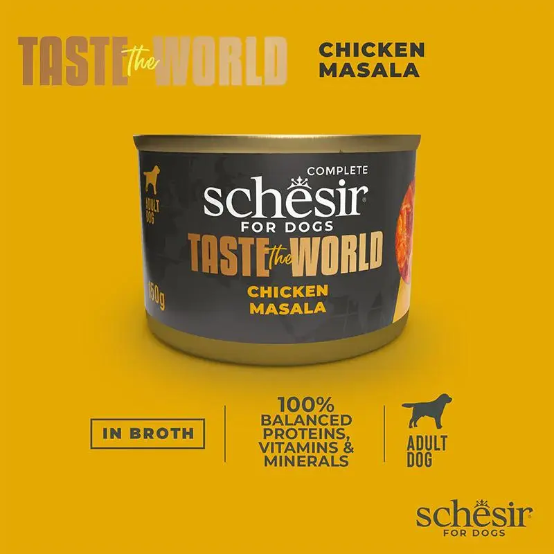 Schesir Taste The World Dog Wholefood - Chicken Masala 150g (Min Order- 8 Cans) (4).webp