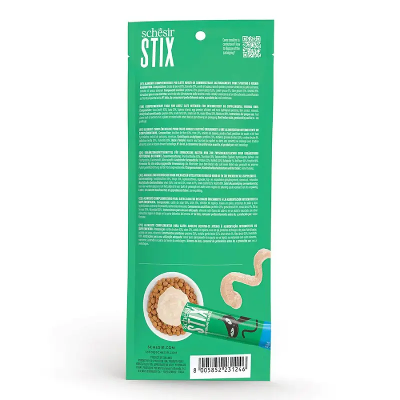 Schesir Stix Treat For Cat In Cream - Tuna 6x15g (Min Order- 12 Pack) (1).webp