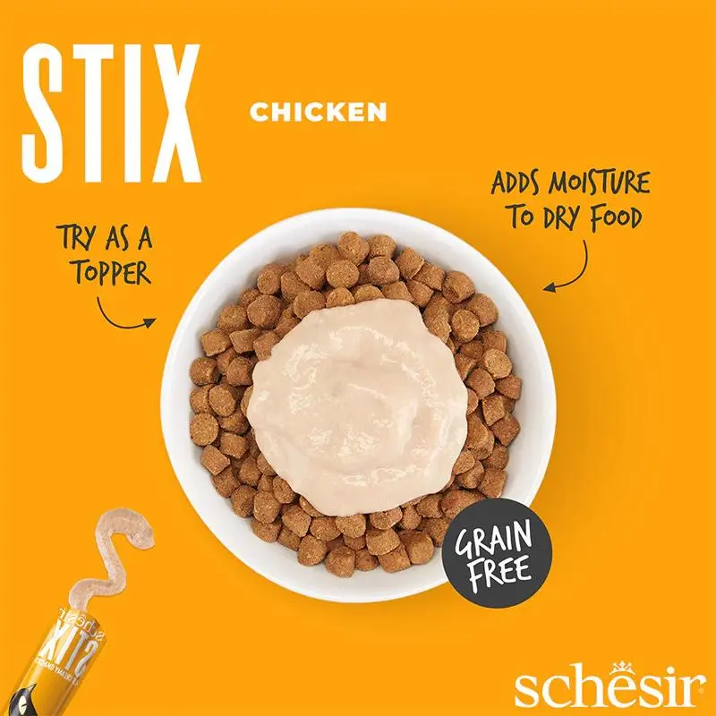 Schesir Stix Treat For Cat In Cream - Chicken 6x15g (Min Order- 12 Pack) (3).webp