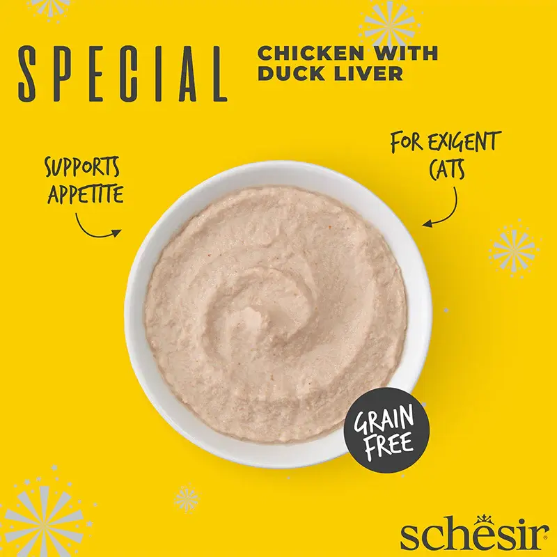 Schesir Special Mousse (Exigent) For Cat - Chicken With Duck Liver 70g (Min Order- 12 Pouch) (3).webp