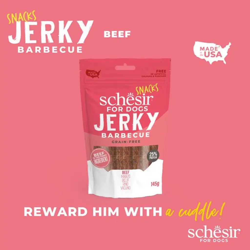 Schesir GF Dog Snacks Jerky 145g - BBQ Beef (3).webp