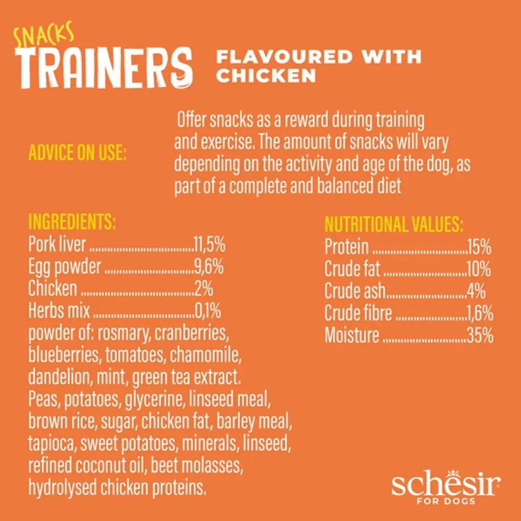 Schesir Dog Snacks Trainers Soft & Chewy 283g - Chicken (2).webp