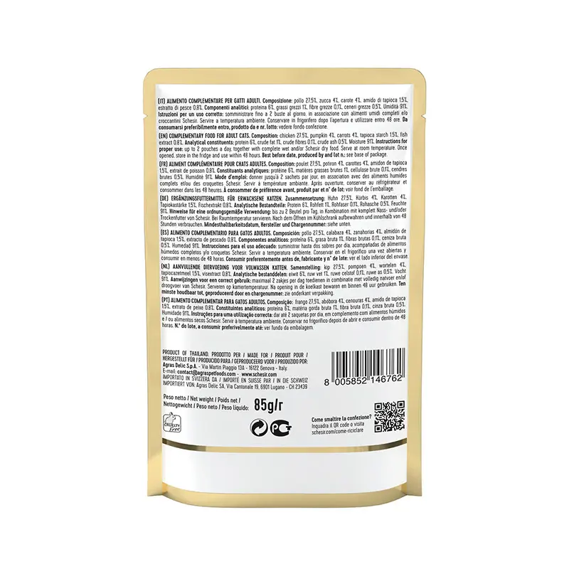 Schesir Cat Wet Soup-Chicken with Pumpkin[Weight - 85g] (Min Order 85g - 20pcs).webp