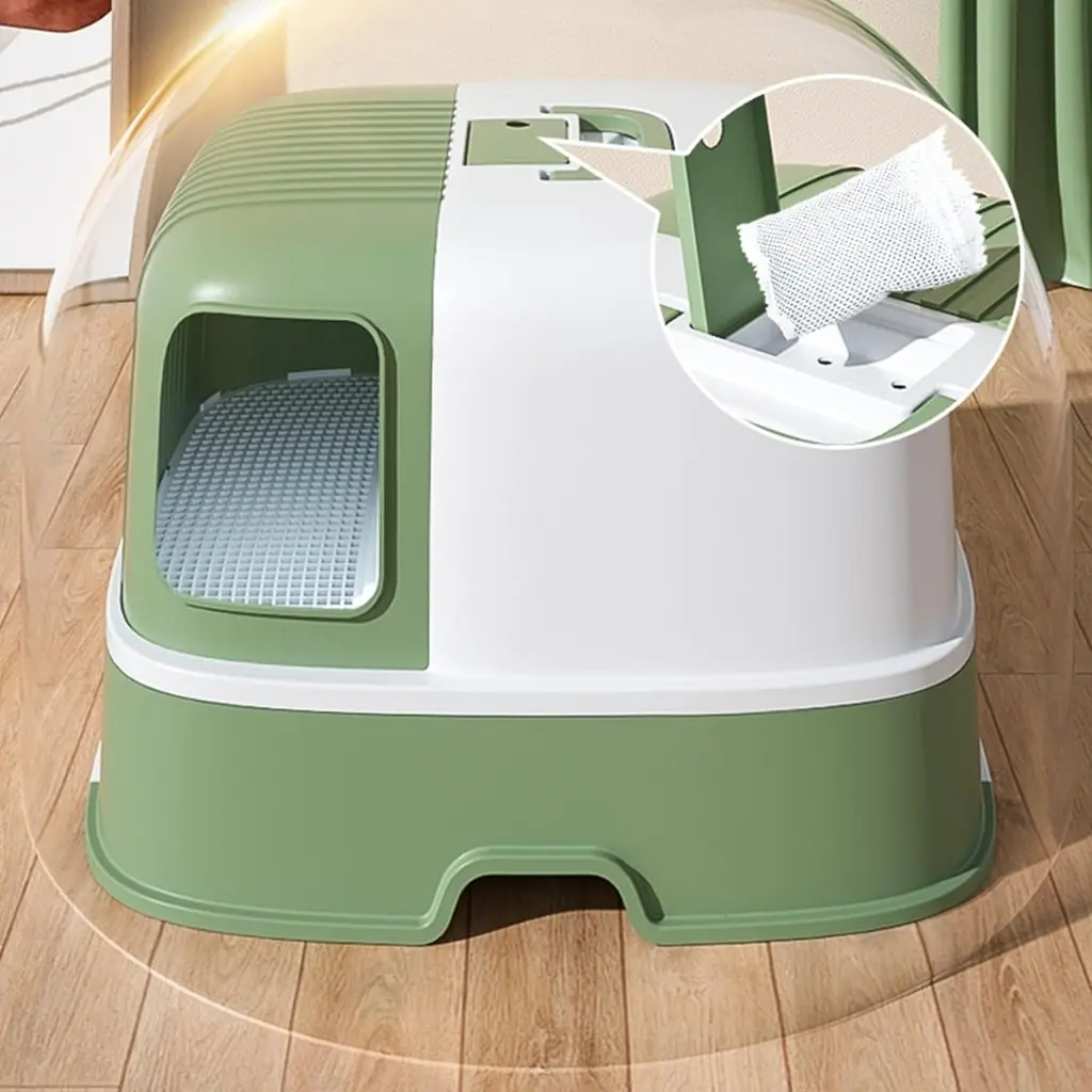 Pado Claws Cat Litter Box  57.6_52.8_38cm-Green (1).webp