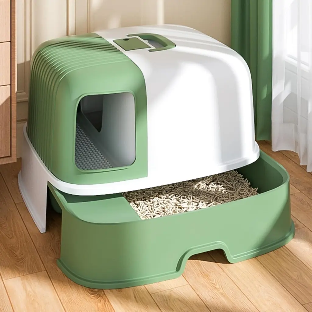 Pado Claws Cat Litter Box  57.6_52.8_38cm-Green.webp