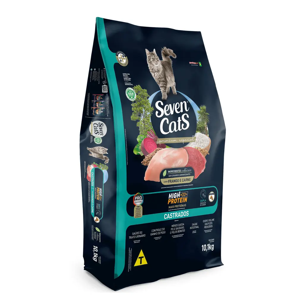 [SCT2210] Seven Cats Cat Food For Sterilized-Chicken & Beef [High Protein] 10kg+100g.webp