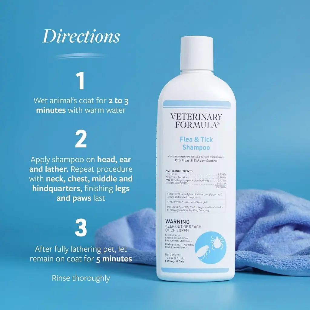 Synergy Labs Veterinary Formula Clinical Care Flea & Tick Shampoo 473ml (2).webp