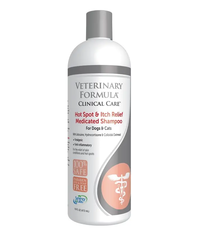 Synergy Labs Veterinary Formula Clinical Care Hot Spot & Itch Relief Medicated Shampoo For Dogs & Cats[Volume - 473ml] (1).webp