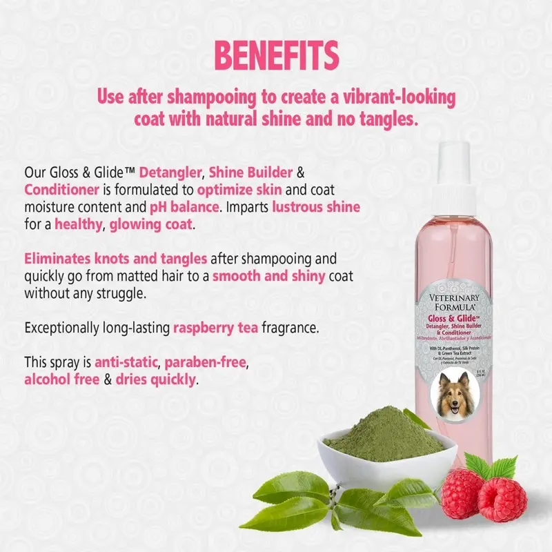 Synergy Labs Veterinary Formula Gloss and Glide Detangler, Shine Builder & Conditioner 8 oz -236 ml.webp