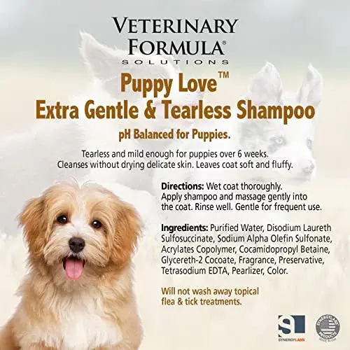 Synergy Labs Veterinary Formula Solutions Puppy Love Extra Gentle & Tearless Shampoo 17oz - 503ml.webp