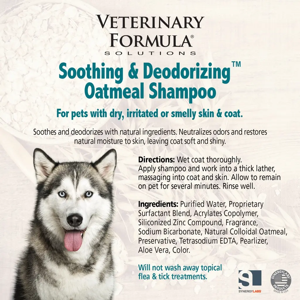 Synergy Labs Veterinary Formula Solutions Soothing & Deodorizing Oatmeal Shampoo 17oz - 503mL (6).webp