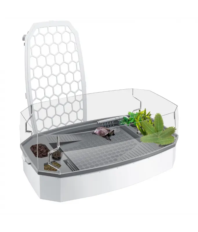 [NX-35-L White] Nomoypet Detachable Escape Proof Turtle Tank Without Pump NX-35 Large - 63x31x24cm [Color - White] (1).webp