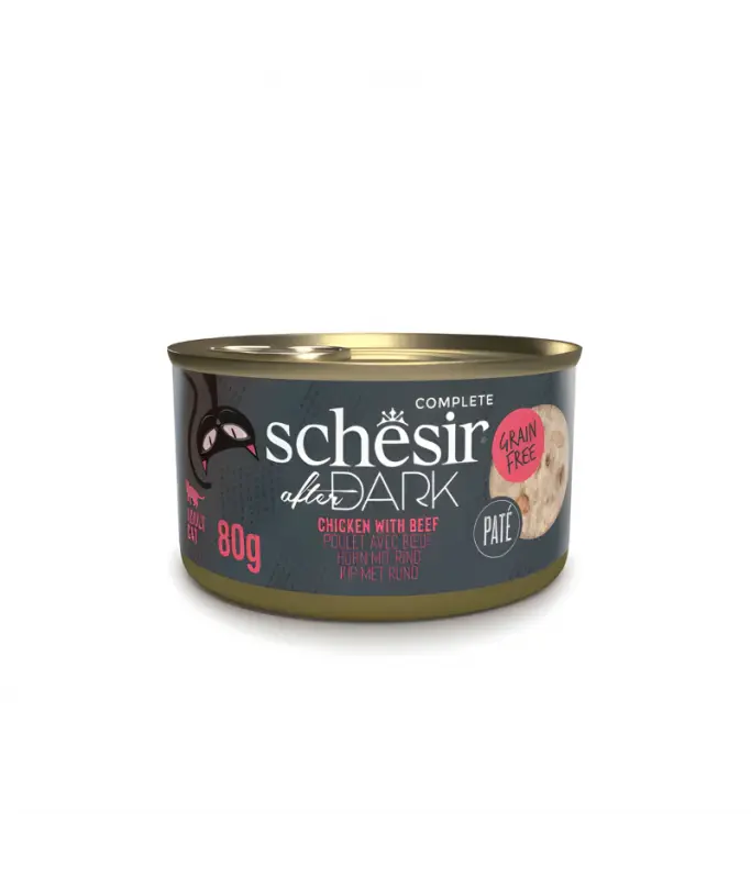 [SCINV21142203] Schesir After Dark Patè For Cat - Chicken With Beef 80g (Min Order- 12 Cans).webp