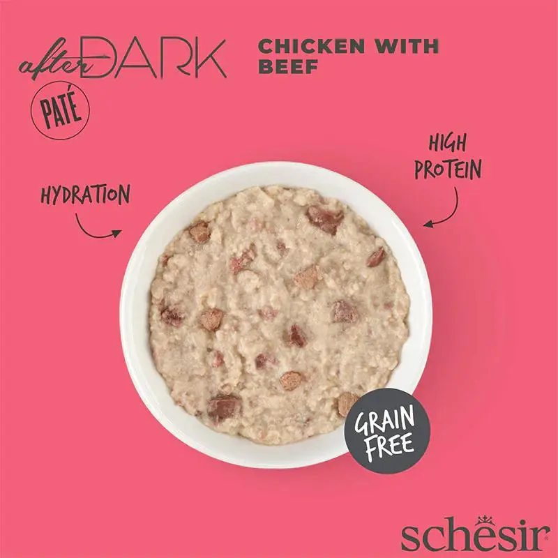 Schesir After Dark Patè For Cat - Chicken With Beef 80g (Min Order- 12 Cans) (3).webp