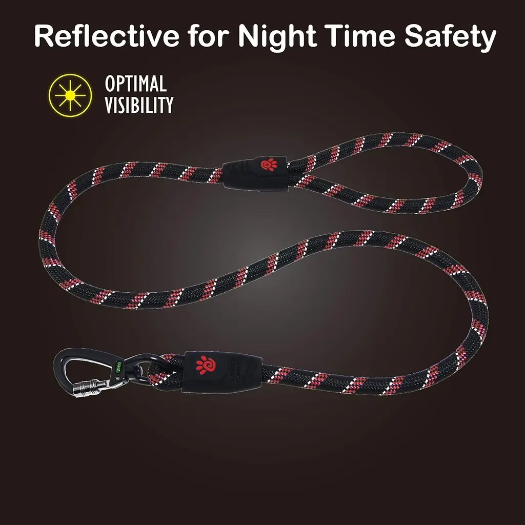 Doco 5ft Reflective Rope Leash With Click & Lock Snap (DCROPE5060)[Color - Pink, Size - S] (3).webp