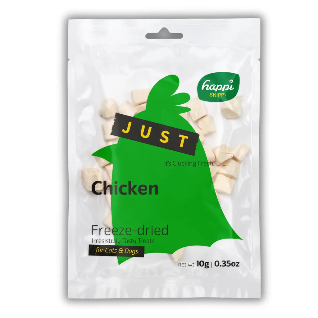 [H5011] Happi Skippi Just Freeze-Dried Treat Chicken for Cats and Dogs 10g.webp