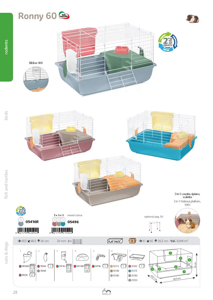 IMAC Ronny 60- 2nd Life - Cage for small pets 60.5x40.5x36cm (1).webp