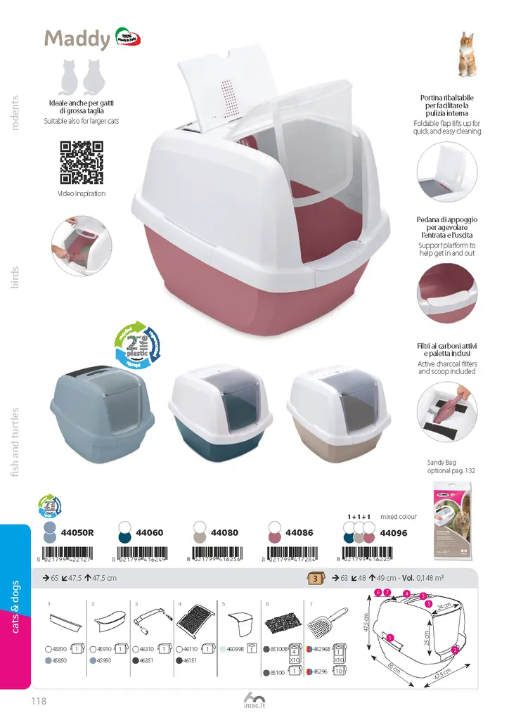 Imac Maddy Hooded Cat Toilet- Blue-White 62x49.5x47 (7).webp