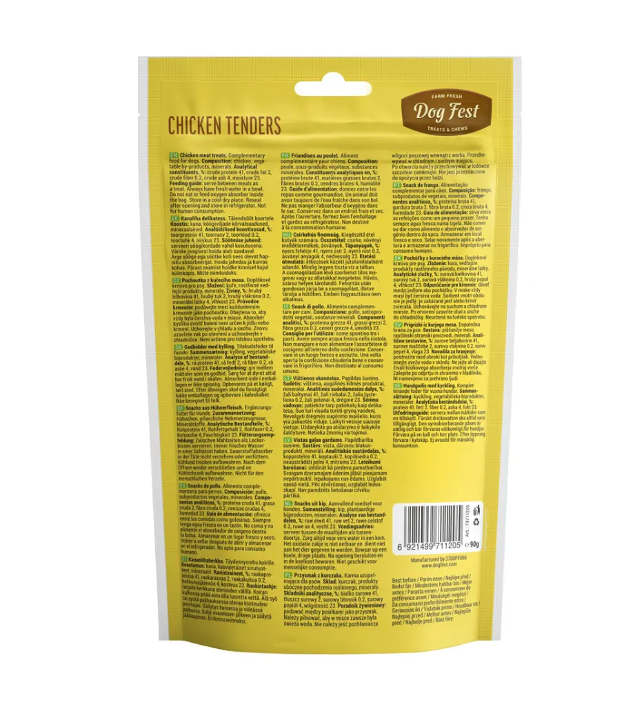 Dog Fest Chicken Tenders For Adult Dogs - 90g (3.17oz)[Weight - 90g].webp