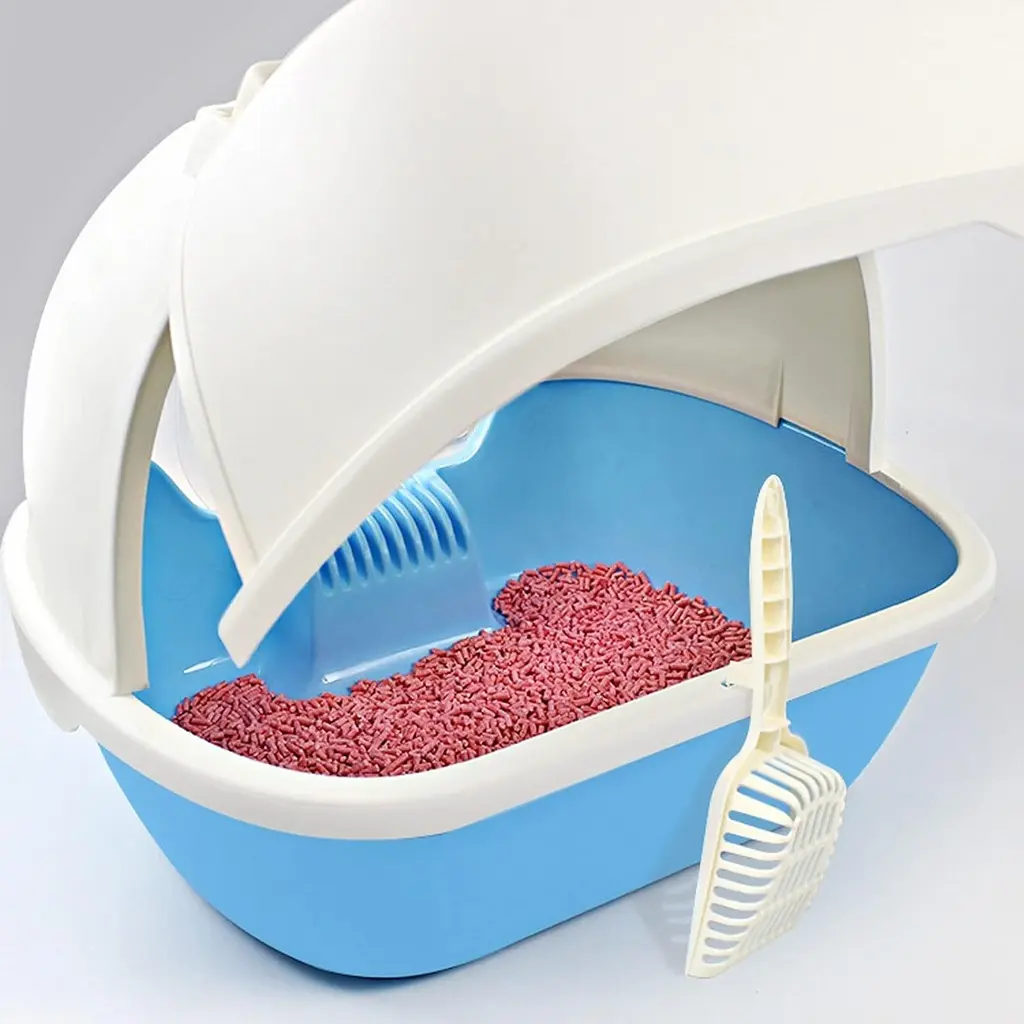 Pado Enclosed Cat Litter Box  50_41_39cm-Blue (1).webp