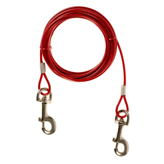 [LR1717075] Duvo Dog Tie out Cable Lightweight Red 4.5m[Length - 4.5m] (2).webp