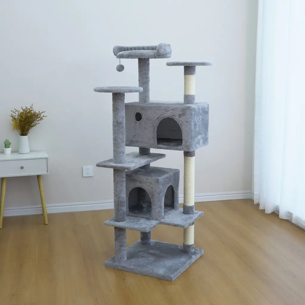Catry Cat Tower With Scratcher 48x48x137cm.webp