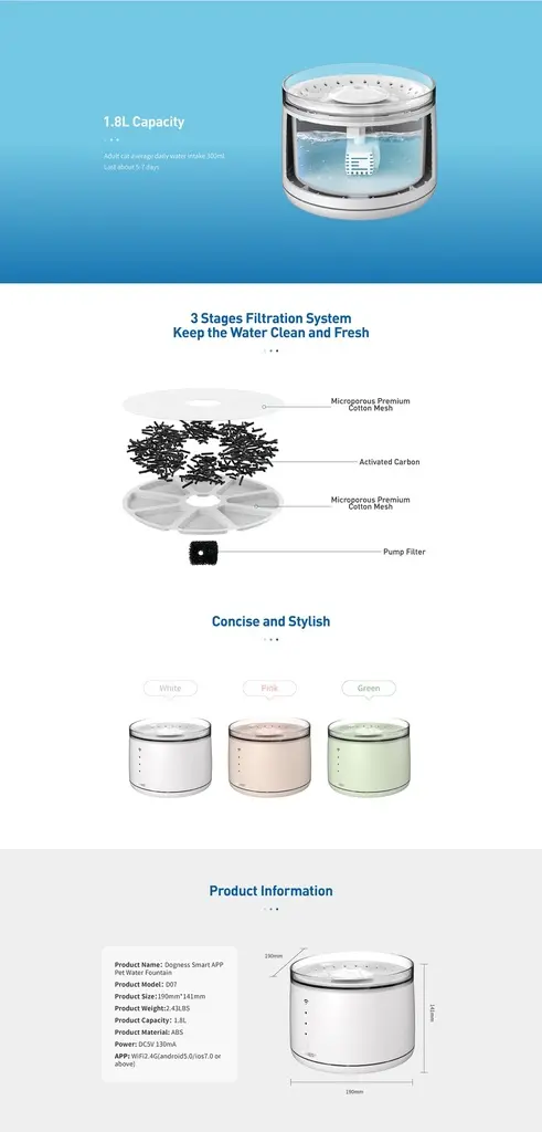 Dogness Smart Water Feeder For Pets (App Controlled)-White (7).webp