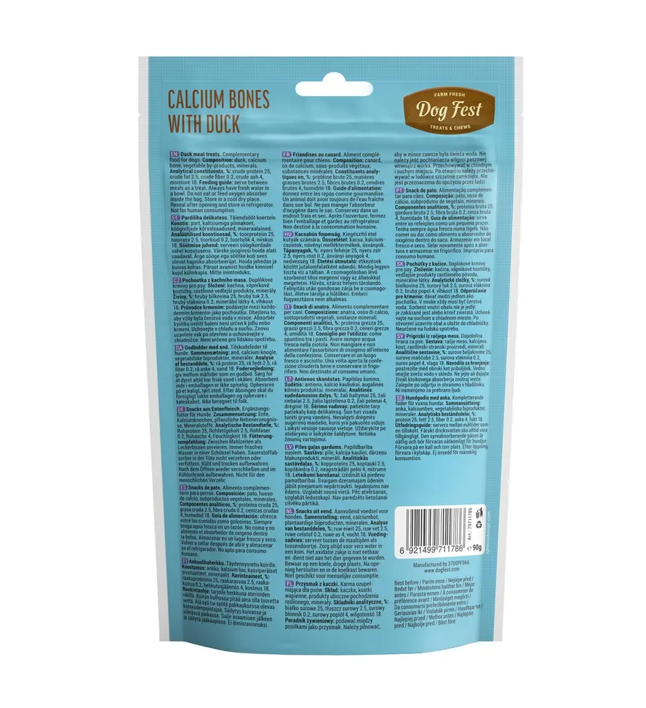 Dog Fest Calcium Bones With Duck For Puppies - 90g (3.17oz)[Weight - 90g] (1).webp