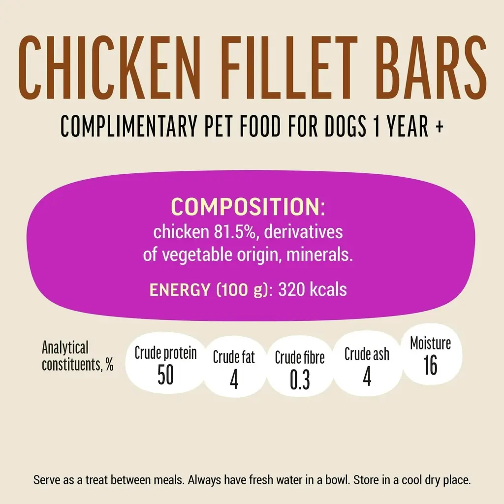 Dog Fest Chicken Fillet Bars For Adult Dogs - 90g (3.17oz)[Weight - 90g].webp