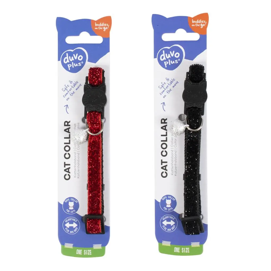 Duvo+ Cat Collar Glitter 2 Nylon Mixed Colors 20-30cm - 10Mm.webp
