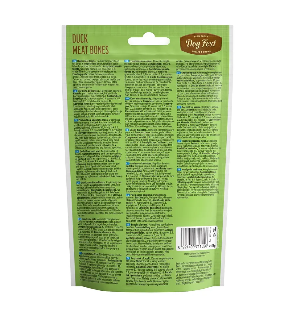 Dog Fest Duck Meat Bones For Mini-Dogs - 55g (1.94oz)[Weight - 55g].webp