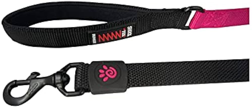 [888886011255] DOCO Shock Absorbing Bungee Dog Leash Pink - 4ft - L
