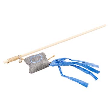 [5414365420215] Duvo+ ECO Navy Interactive Rod Cat Toy with Catnip - 40cm