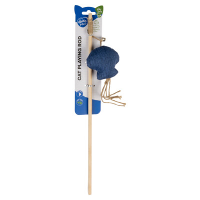 [5414365420178] Duvo+ ECO Navy Octopus Catnip Interactive Cat Rod Toy - 40cm