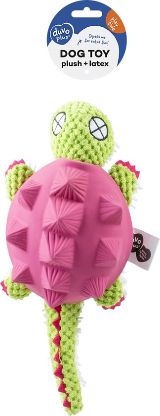 [5414365417390] Duvo+ Plush Latex Armadillo Dog Toy 34cm - Durable & Squeaky Playtime (Purple/Green)