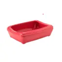 Moderna Arist-O-Tray-Cat Litter Tray 49.9 x 37.6 x 13.8 cm (With Rim)-Spicy Coral