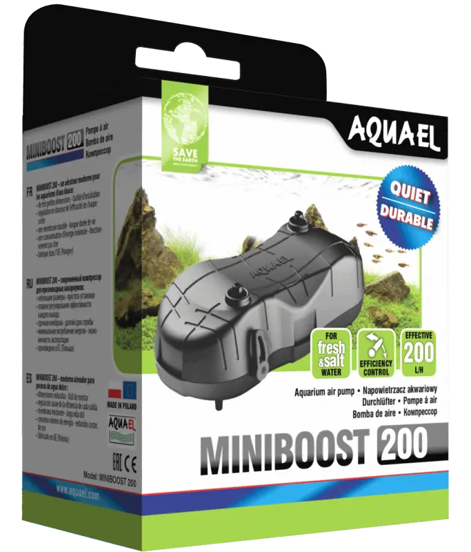 Aquael Miniboost Airpump Flow: 200L/h