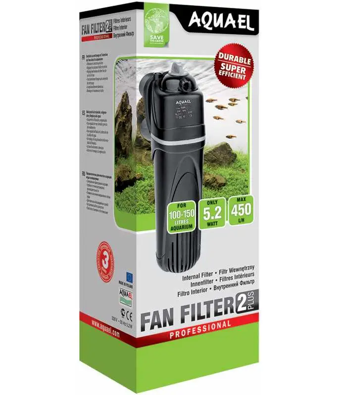 Aquael Fan Filter Internal Aquarium Filter - Size 2 Plus for Clear Water & Aeration