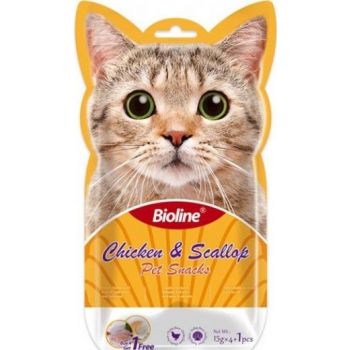 Bioline Cat Treats - 5x15gFragrance/Flavour: Chicken & Scallop 