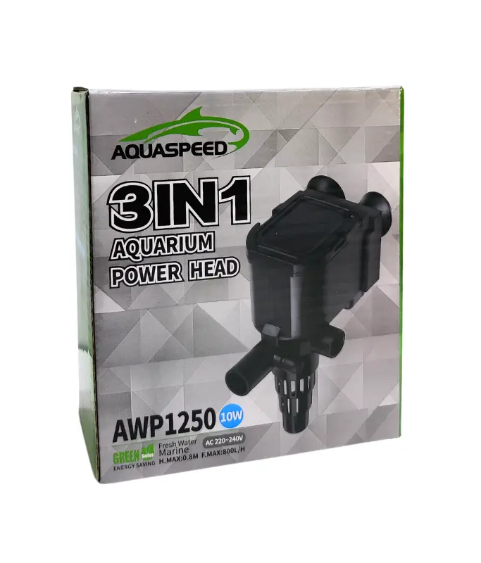 AquaSpeed Aquarium 3-in-1 Powerhead, 10W, 800 L/H Flow, 0.8m Max Height for Optimal Water Circulation