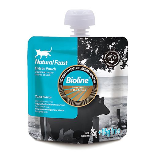 [6970117126372] Bioline Tuna Flavor Natural Feast Entree Cat Pouch - 100g