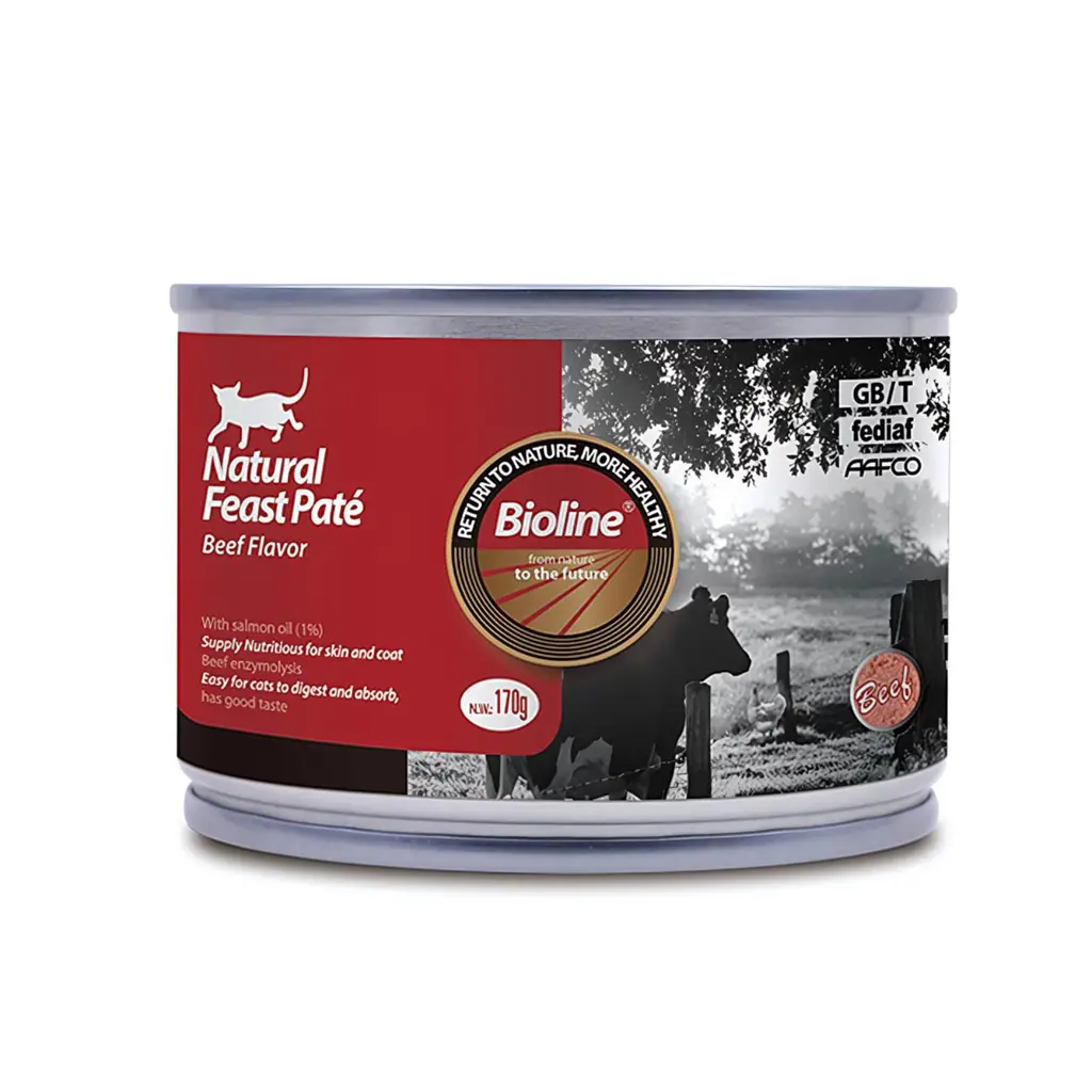 Bioline - Natural Feast Paté Cat Food - Beef Recipe - 170g