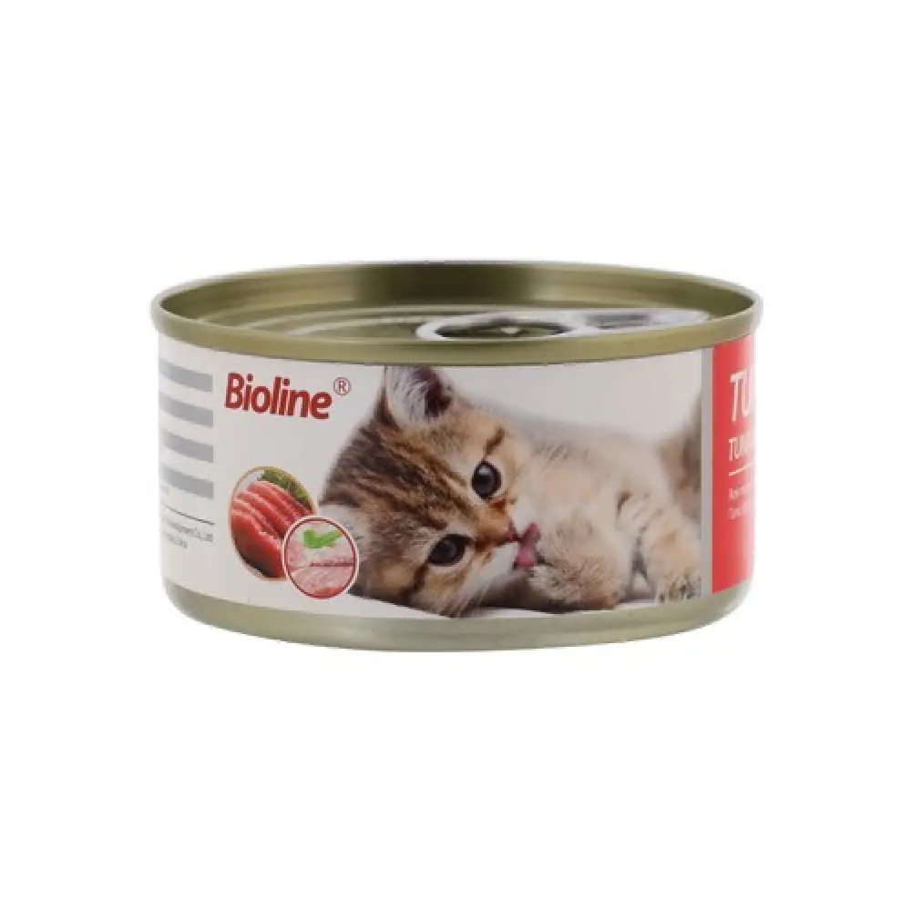 Bioline Tuna & Beef Wet Cat Food 85g Can-Growth & Brain Support