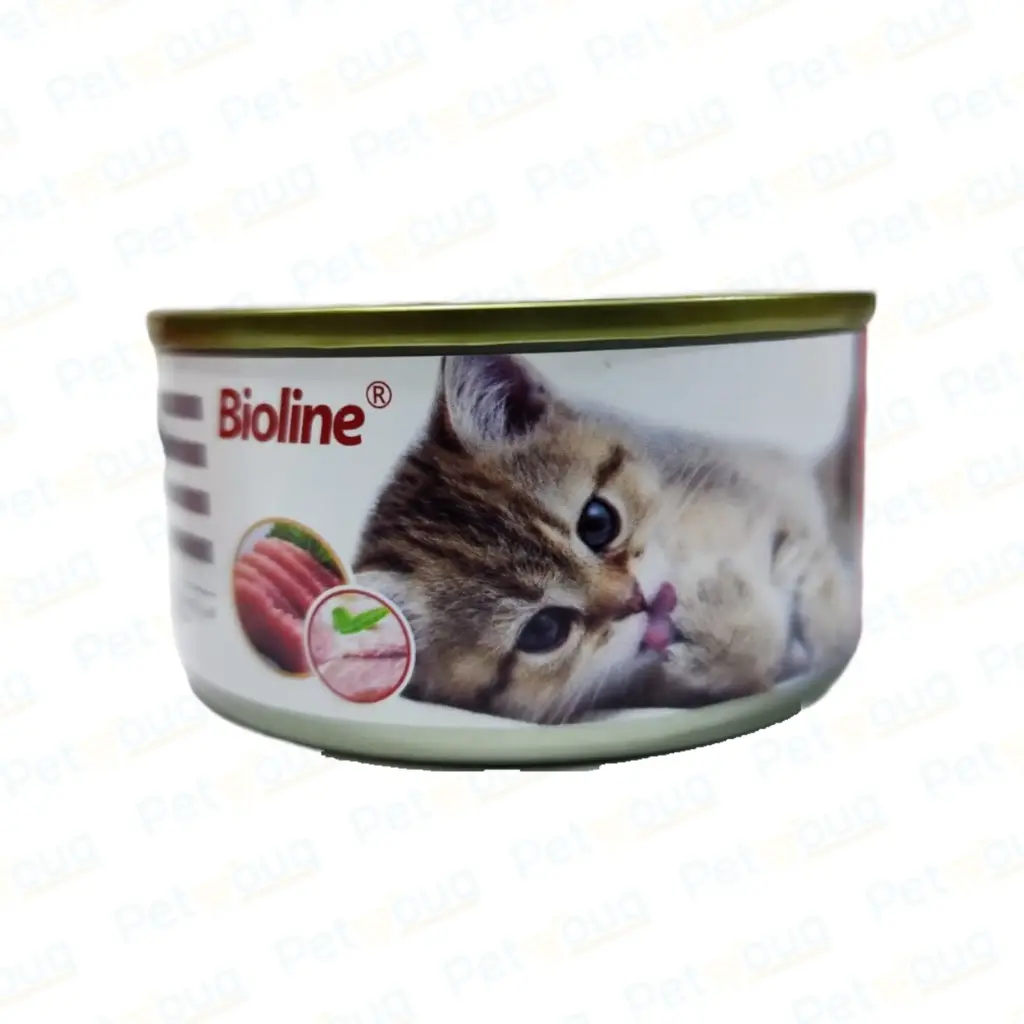 Bioline Wet Cat Food Tuna & Beef Growth & Brain Support Wet Cat Food Can 85g