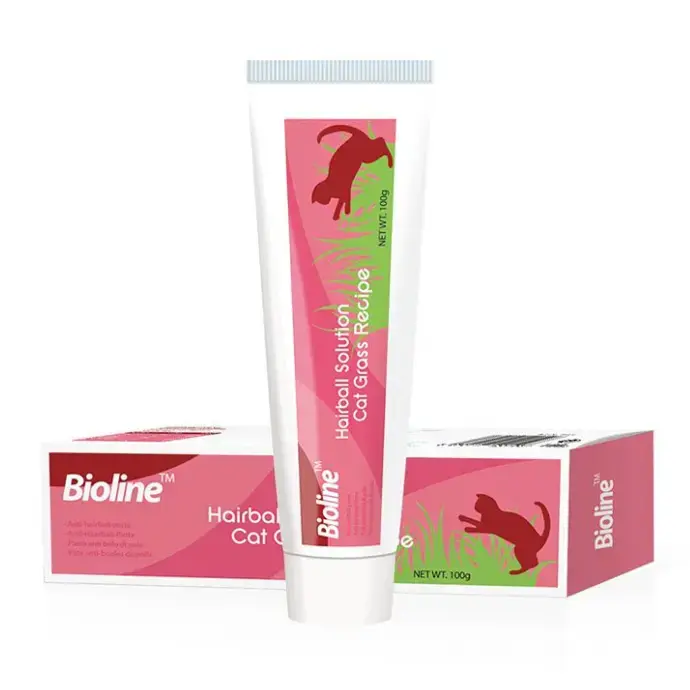 Bioline Anti-Hairball Solution for Cats, 100g - Digestive & Fresh Breath Paste