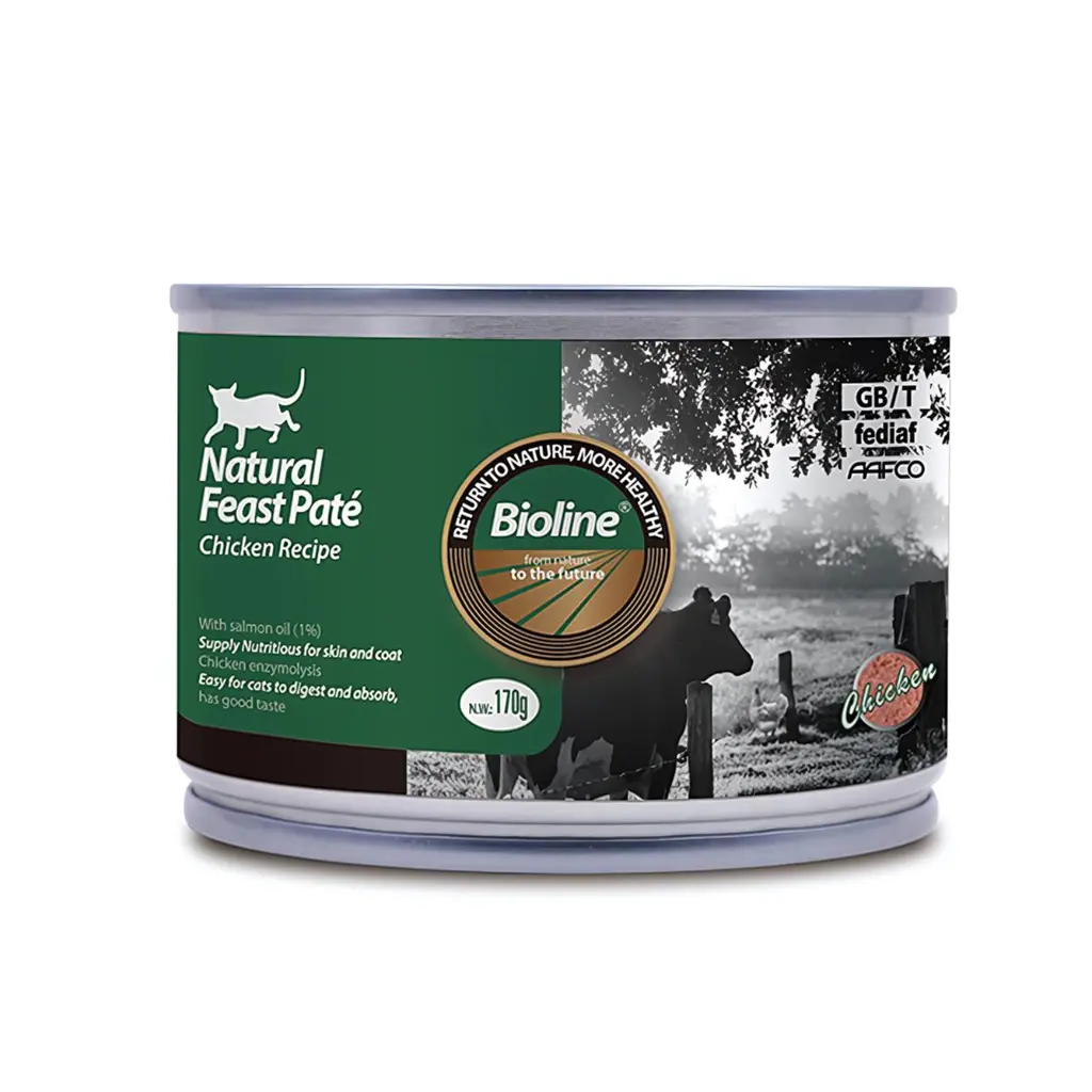 [6970117125825] Bioline Bioline Natural Feast Pate Cat Can Chicken Recipe 170g (Cat) – 170g