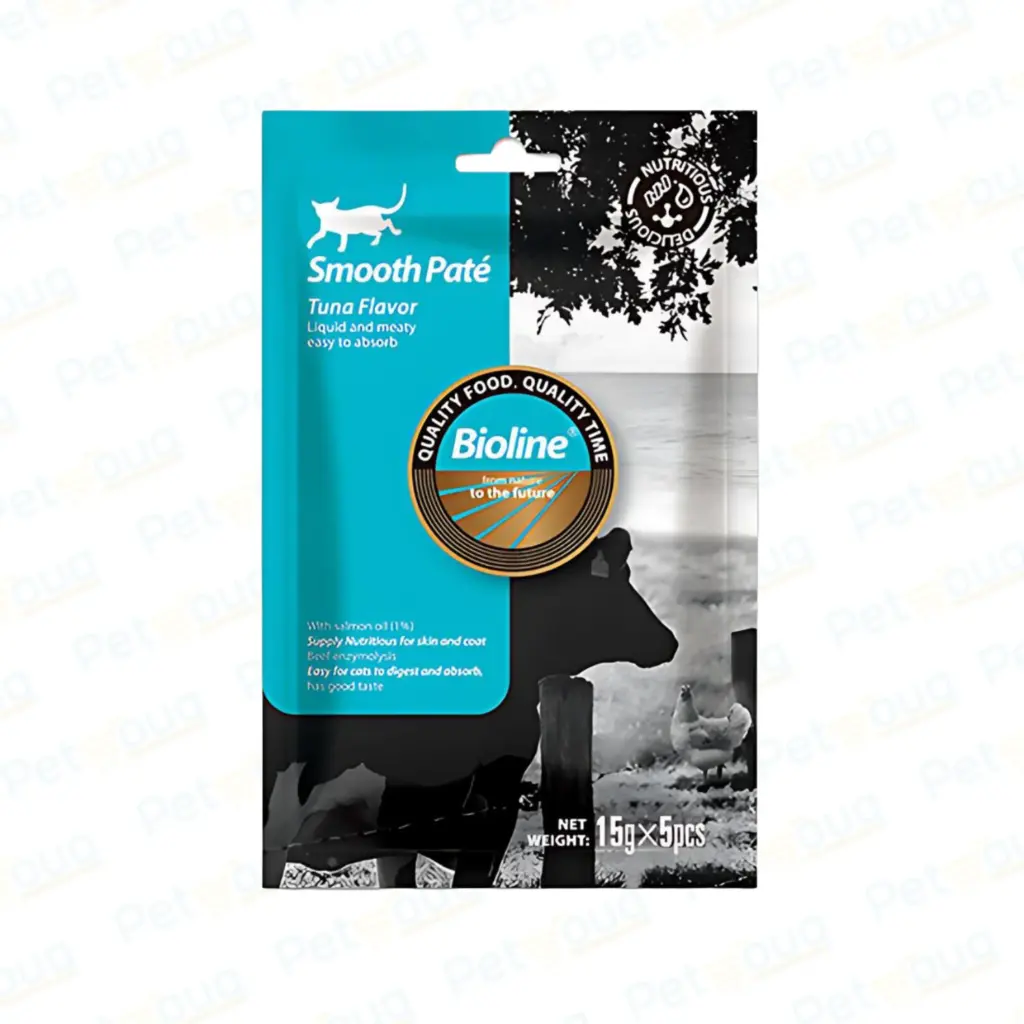 [6970117126006] Bioline Natural Feast Smooth Paté Tuna Flavor Wet Cat Food Pouch 15g X 5pcs
