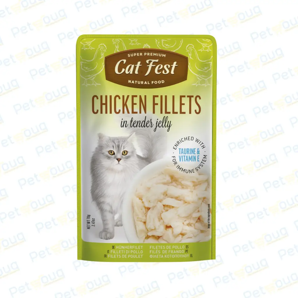 Cat Fest Chicken Fillets in Tender Jelly Wet Cat Food - 70g